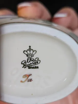 Azucarero Porcelana Bávara Dorado