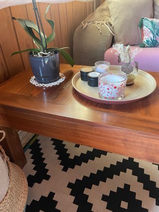 Mesa de centro elevable de madera