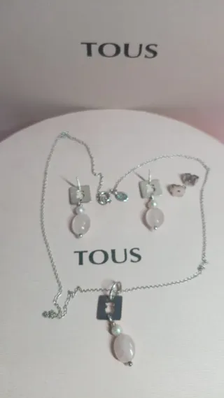 Conjunto Tous Plata y Piedra Rosa cuarzo Comfeti