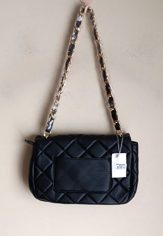 Bolso negro y dorado elegante nuevo 30x20x8