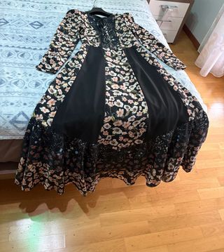 Abito lungo floreale patchwork