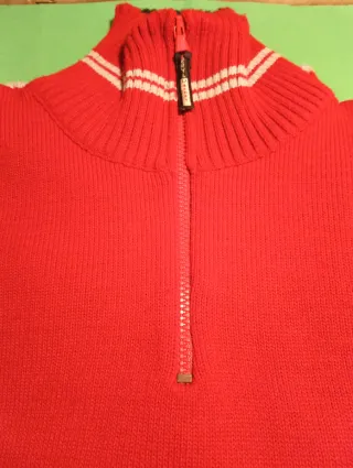 Pullover uomo rosso con zip