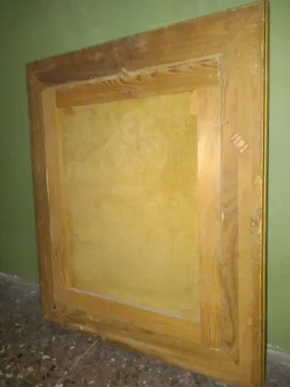 Cuadro Óleo Antiguo Virgen y Niño