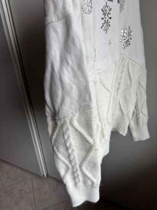 Felpa MET bianca con strass e maglia