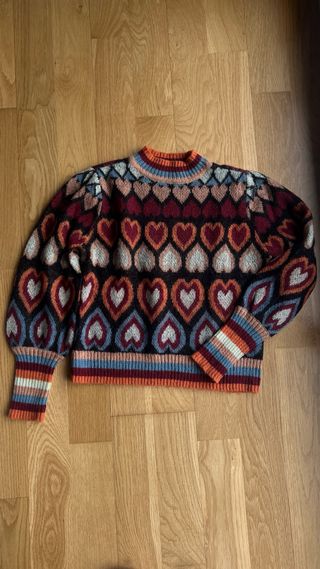 Jersey de punto con estampado de corazones