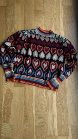 Jersey de punto con estampado de corazones