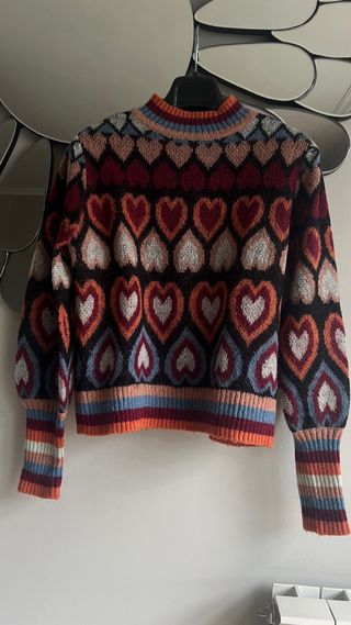 Jersey de punto con estampado de corazones