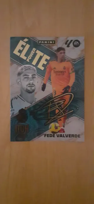 Carta Fede Valverde Firmada Panini Élite Power