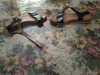 Sandali donna neri e argento