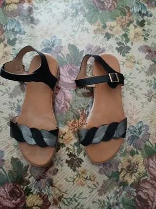 Sandali donna neri e argento