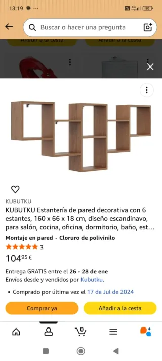 Estantería de pared KUBUTKU 6 estantes NUEVA