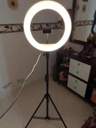 Aro de luz LED blanco y colores