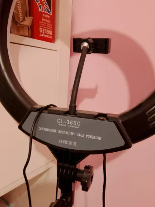 Aro de luz LED blanco y colores