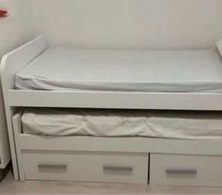 Cama nido blanca con 2 cajones