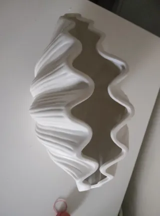 Jarrón Cerámica Blanco Forma Concha