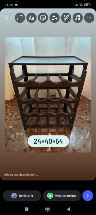 Botellero de plástico marrón, entrega en persona.