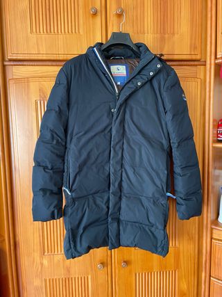 Abrigo El Ganso Azul Oscuro Plumas