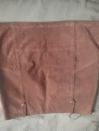 Falda Mango Piel Marrón