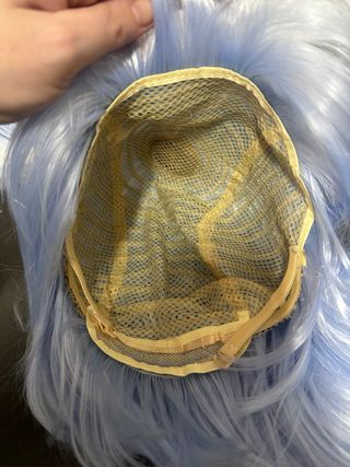 Peluca azul corta + 2 ponytails 110 cm / 43,31"