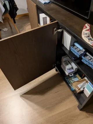 Mueble TV Besta Ikea Negro/Madera