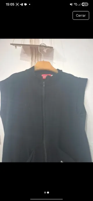 Sudadera larga sin mangas Nike negra