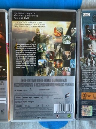 Peliculas umd psp (final fantasy, spiderman)