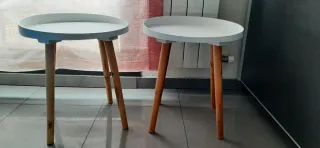 Mesita auxiliar redonda madera