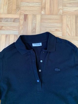 Polo Lacoste manga larga negro