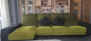 Sofá 3 plazas + chaiselongue tela