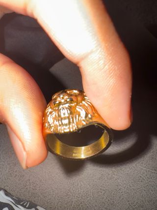 Anillo Guess Negro y Plateado