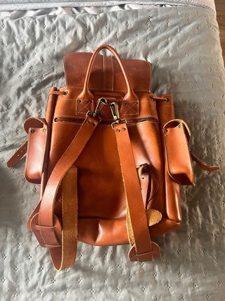 Mochila Grafea Cuero Marrón Nueva