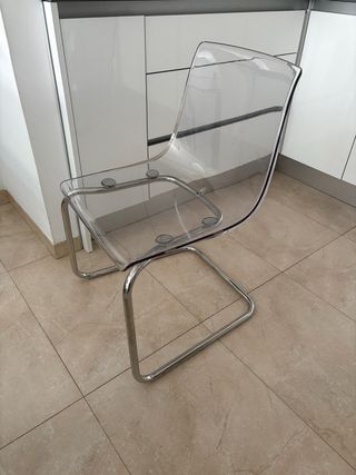 Juego 6 Sillas Tobias Ikea Transparentes Metal