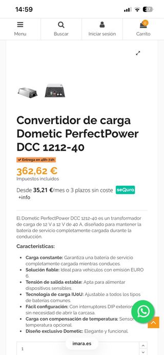 Dometic DCC1212-40A Cargador y Convertidor