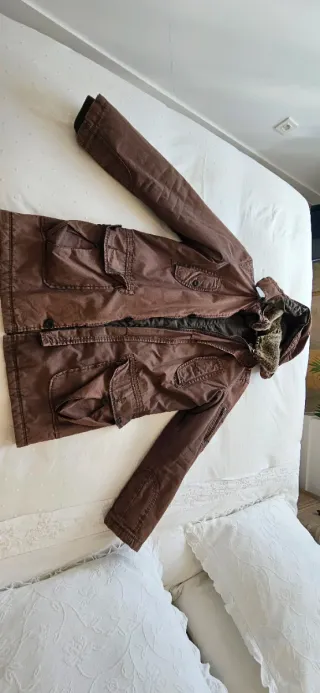 Abrigo Parka Zara Militar Talla M Marrón