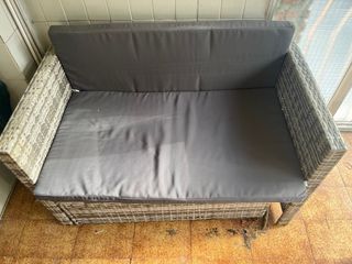 Mueble de terraza ratán gris