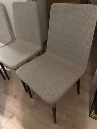 4 Sillas Comedor Tela Beige