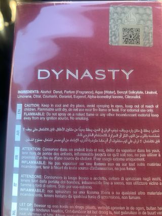 Perfume Lattafa Dynasty Rojo y Plateado