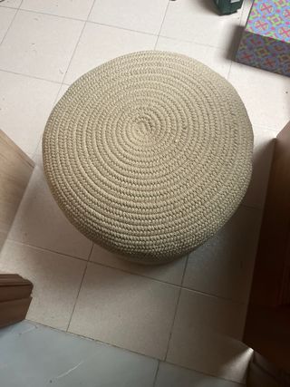 Pouf in giuta beige