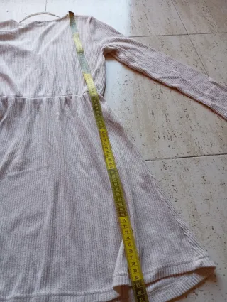 Vestido beige manga larga