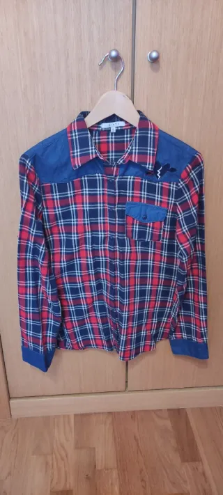 Camisa cuadros bordada Talla XL
