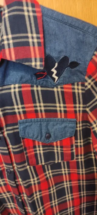 Camisa cuadros bordada Talla XL