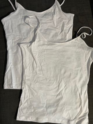 Pack 2 Camisetas Básicas Tirantes Blancas