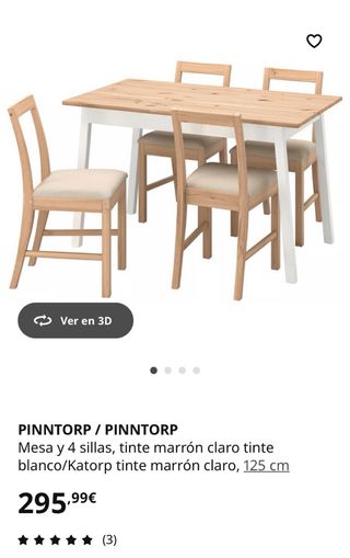 Mesa y 4 Sillas Comedor Ikea