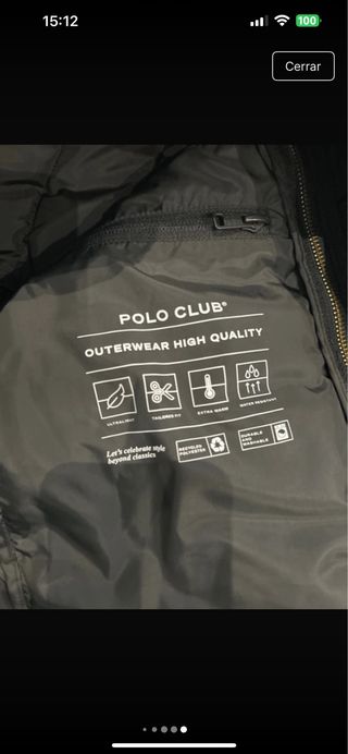 Parka acolchada POLO CLUB negra