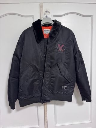 Cazadora Bomber Silverfield Negra Bordada