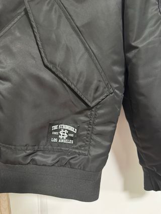 Cazadora Bomber Silverfield Negra Bordada