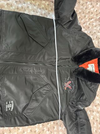 Cazadora Bomber Silverfield Negra Bordada