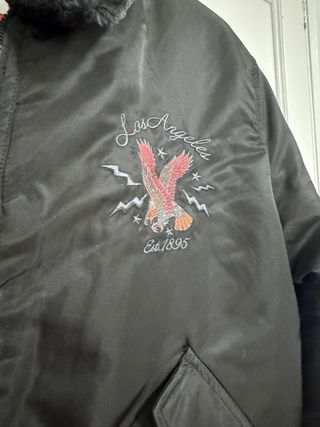 Cazadora Bomber Silverfield Negra Bordada