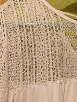 Blusa Desigual Blanca Encaje