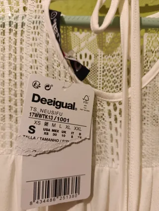 Blusa Desigual Blanca Encaje